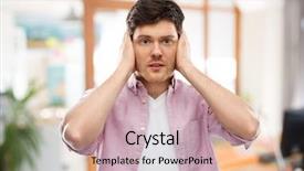  Presentation with noise - Cool new presentation design with people noise and stress concept backdrop and a soft green colored foreground