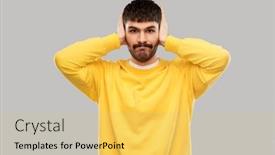  Presentation with noise - Slides featuring people-noise-and-stress-concept background and a yellow colored foreground