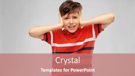  Presentation with noise - Amazing slide set having people-noise-and-stress-concept backdrop and a coral colored foreground