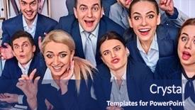  Presentation with school leadership - Beautiful theme featuring people office in high school backdrop and a navy blue colored foreground