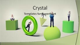  Presentation with abstract business - Presentation design enhanced with people on 3d green solid background and a soft green colored foreground