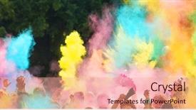  Presentation with color run - Slides featuring people on color run background and a coral colored foreground