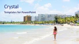  Presentation with resort - PPT layouts consisting of people on isla verde resort background and a sky blue colored foreground