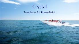  Presentation with speedboat - Slides having people on speedboat dominican republic background and a sky blue colored foreground