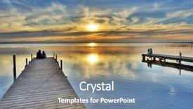  Presentation with dock - Presentation having people on the docks watching background and a seafoam green colored foreground