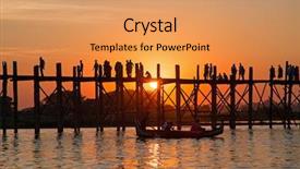  Presentation with black people trying to cross a broken bridge for peace - PPT layouts consisting of people on u bein bridge background and a coral colored foreground