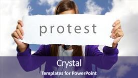  Presentation with teenage girl - Presentation theme enhanced with people opinion - image of teenage girl background and a violet colored foreground