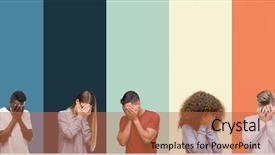  Presentation with people crying - Presentation consisting of people over vintage colors background background and a red colored foreground