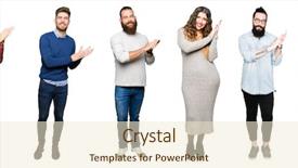  Presentation with cartoon black white people - Audience pleasing presentation design consisting of people over white isolated background backdrop and a cream colored foreground