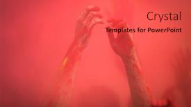  Presentation with color run - Cool new presentation design with people-participating-in-the-color backdrop and a red colored foreground