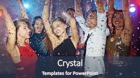  Presentation with confetti - PPT theme consisting of people party - confetti dance background and a ocean colored foreground