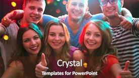  Presentation with group of happy couples - Theme with people party - group of happy friends posing background and a tawny brown colored foreground