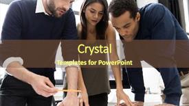  Presentation with project kick off meeting - Presentation theme having people plan - business meeting coworkers discussing background and a tawny brown colored foreground