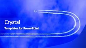  Presentation with jet airplane - Colorful presentation design enhanced with blue dynamic background with light effects computer generated image backdrop and a navy blue colored foreground