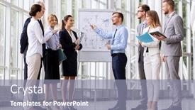  Presentation with flip chart - PPT theme enhanced with people-planning-and-strategy-concept background and a gray colored foreground