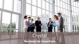  Presentation with flip chart - Presentation design having people-planning-and-strategy-concept background and a gray colored foreground