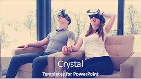  Presentation with video game - Slide set featuring people playing game with new background and a navy blue colored foreground