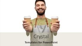  Presentation with takeaway coffee - Amazing presentation design having people-profession-and-job-concept backdrop and a mint green colored foreground