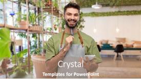  Presentation with restaurant waiter - Audience pleasing slide deck consisting of people-profession-and-job-concept backdrop and a coral colored foreground