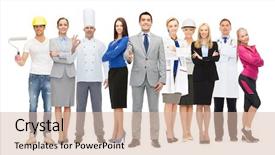  Presentation with sales forecast people behind success - Presentation consisting of people profession qualification employment background and a lemonade colored foreground