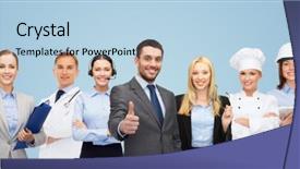  Presentation with success - Amazing presentation theme having people profession qualification employment backdrop and a light blue colored foreground