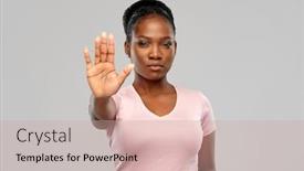  Presentation with african people - Slide set featuring people-prohibition-and-rejection-concept background and a soft green colored foreground