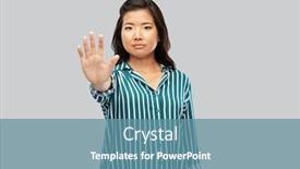  Presentation with people - Slide deck with people-prohibition-and-rejection-concept background and a teal colored foreground