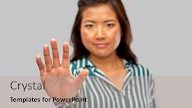  Presentation with people - Amazing slides having people-prohibition-and-rejection-concept backdrop and a coral colored foreground