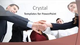  Presentation with people unity - Amazing theme having people putting hands together against light background unity concept backdrop and a white colored foreground