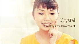  Presentation with race ethnicity - Beautiful slides featuring people race ethnicity and portrait concept - happy asian young woman or teenage girl face at home backdrop and a lemonade colored foreground
