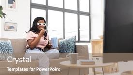  Presentation with race ethnicity - Beautiful presentation theme featuring people-race-ethnicity-and-portrait backdrop and a coral colored foreground