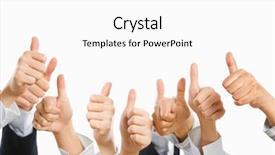  Presentation with pay raise - Presentation theme featuring people raise their thumb up background and a white colored foreground