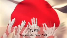  Presentation with japan flag - Cool new PPT theme with air against flag of japan backdrop and a coral colored foreground