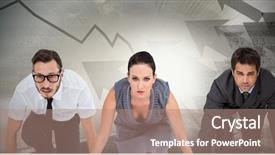  Presentation with race car - Slide set consisting of people ready to start race background and a coral colored foreground