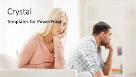  Presentation with people conflict - PPT theme featuring people relationship difficulties conflict background and a white colored foreground