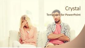  Presentation with people conflict - Slide deck consisting of problem slover - people relationship difficulties conflict background and a cream colored foreground