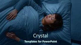  Presentation with sleeping - Presentation enhanced with people-relax-and-comfort-concept background and a navy blue colored foreground