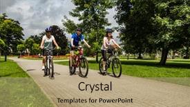  Presentation with black people healing - Slide deck enhanced with people riding bicycles in city background and a coral colored foreground