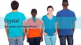  Presentation with difference - Beautiful presentation theme featuring people row - concept of image the difference backdrop and a  colored foreground