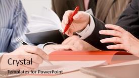  Presentation with people - PPT theme consisting of people s hands at business background and a  colored foreground