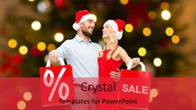  Presentation with christmas sale - Presentation enhanced with people sale discount and holidays background and a red colored foreground