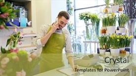  Presentation with blue and orange business people - Colorful PPT layouts enhanced with people sale retail business backdrop and a yellow colored foreground