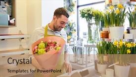  Presentation with cost - Cool new theme with people sale retail business backdrop and a coral colored foreground