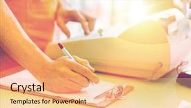  Presentation with retail - PPT layouts featuring people sale retail business background and a coral colored foreground