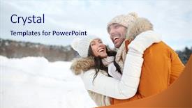  Presentation with season - Colorful slide set enhanced with people season love and leisure backdrop and a sky blue colored foreground