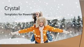  Presentation with season - Cool new PPT theme with people season love and leisure backdrop and a light gray colored foreground