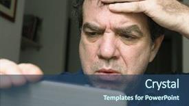  Presentation with bad news - Presentation design consisting of people seeing mobile - bad news surprised frustrated man background and a  colored foreground