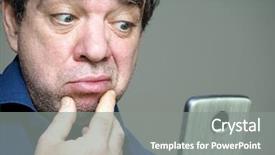  Presentation with bad news - Theme having people seeing mobile - bad news surprised frustrated man background and a  colored foreground