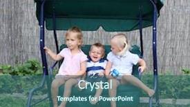  Presentation with kids garden - Beautiful slide deck featuring people seesaw - funny kids playing backdrop and a ocean colored foreground