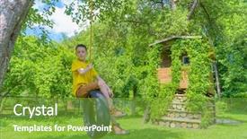  Presentation with seesaw - Slide deck consisting of people seesaw - smiling boy on treehouse summer background and a tawny brown colored foreground
